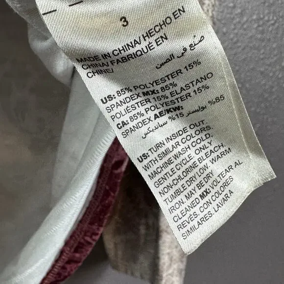 Chico's Zenergy Top Size 3 Long Sleeve Lace Print Tunic Brown Red - Picture 6 of 7